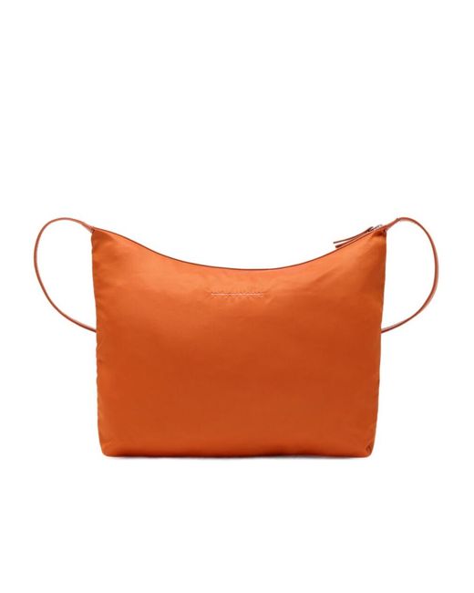 MM6 by Maison Margiela Orange Logo Patch Zipped Messenger Bag for men