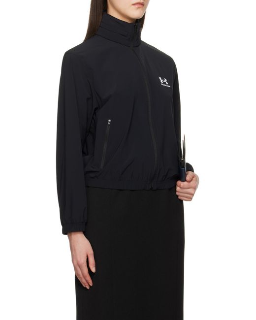 Balenciaga Blue Under Armour Logo Printed Zip-Up Windbreaker