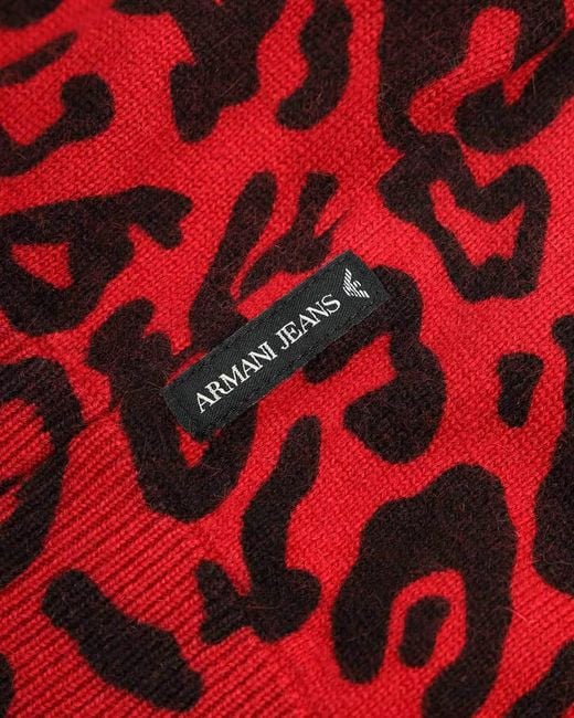 Armani Jeans Red V-Neck Sweater