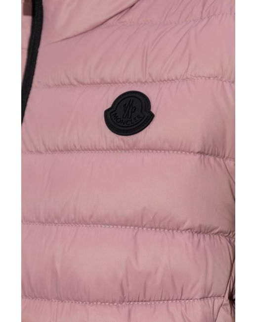 Moncler Pink Logo Patch Zip-Up Padded Vest