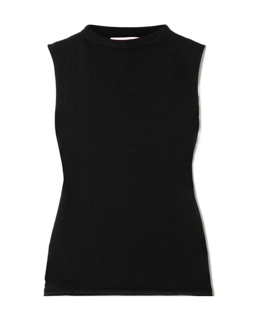 The Elder Statesman Black Cashmere Tank