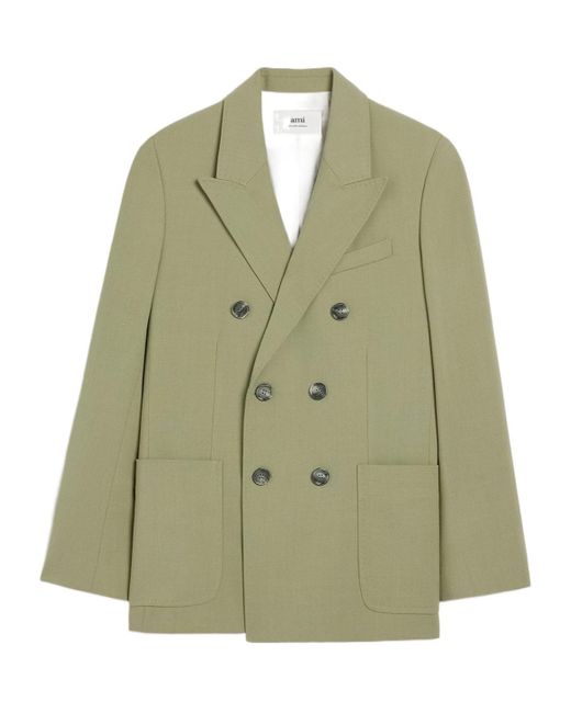 AMI Green Ami Double-Breasted Blazer for men