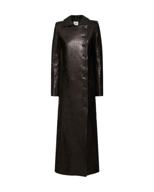 Khaite Black Lapel Long-Sleeved Coat