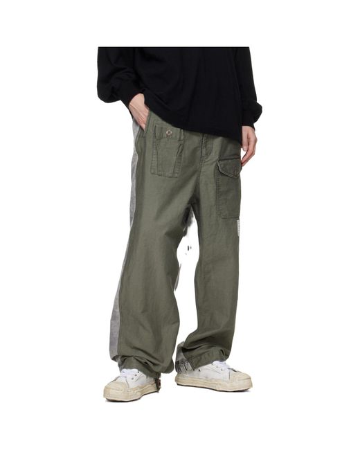 Maison Mihara Yasuhiro Green Patch-Pocket Cargo Pants for men