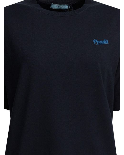 Prada Black Silk Crew-Neck Sweater