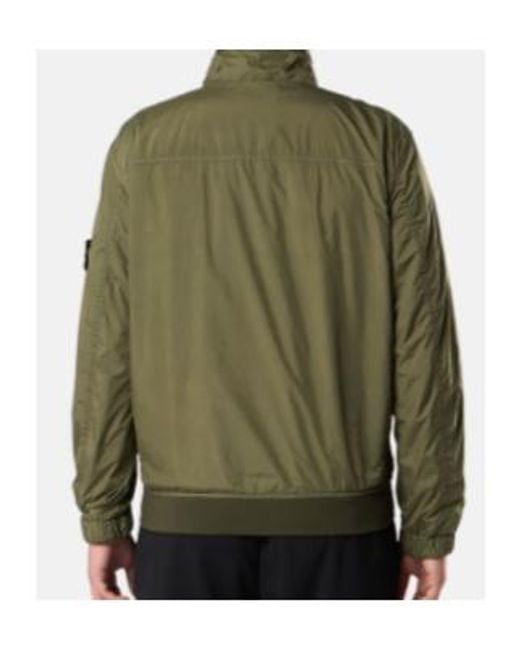 Stone Island Green Wool And Nylon Bomber Jacket for men