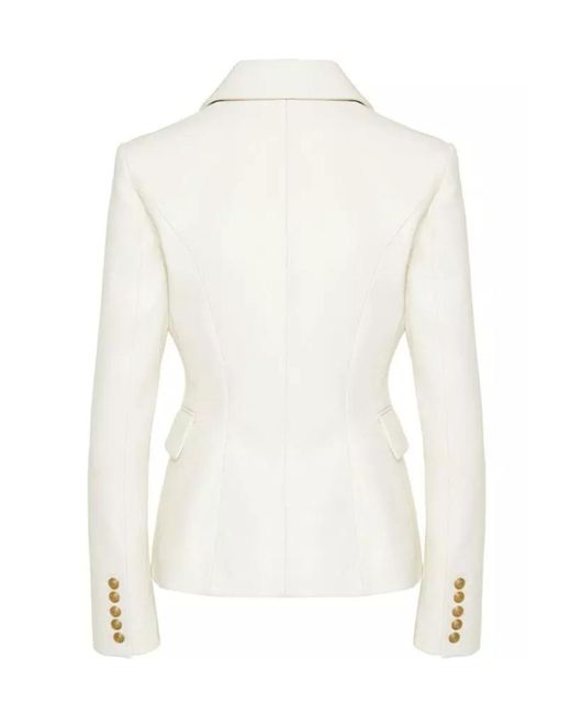 Balmain White Classic 6-Buttoned Blazer
