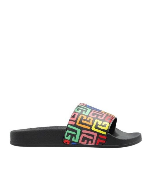 Balmain Multicolor Monogram Slides