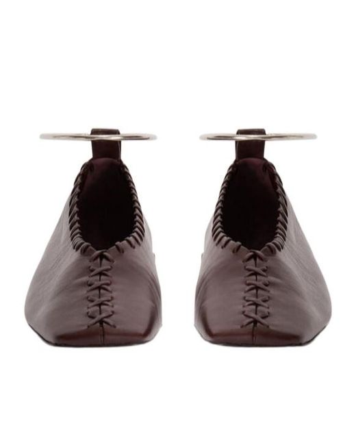 Jil Sander Brown Ballerina Flat Shoes