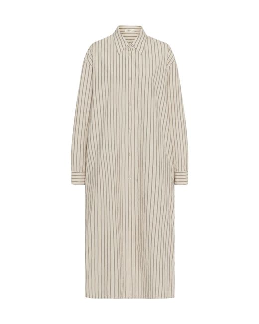 The Row White Chihiro Striped Shirt Dress