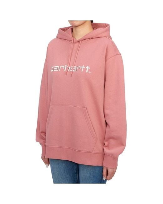 Carhartt Pink Logo-Embroidered Hoodie