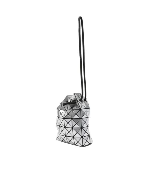 Issey Miyake White Prism Drawstring Shoulder Bag