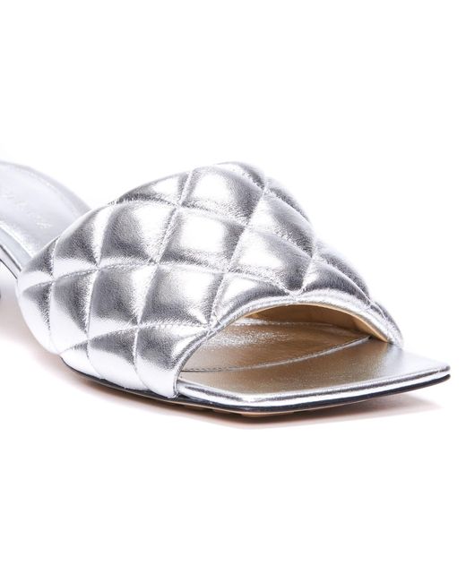 Bottega Veneta White Logo High-Heeled Sandals
