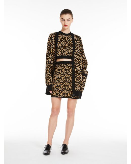 Max Mara Black Leopard Patterned Sleeveless Top