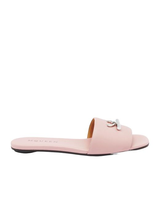 Alexander McQueen Pink T-Bar Sandals