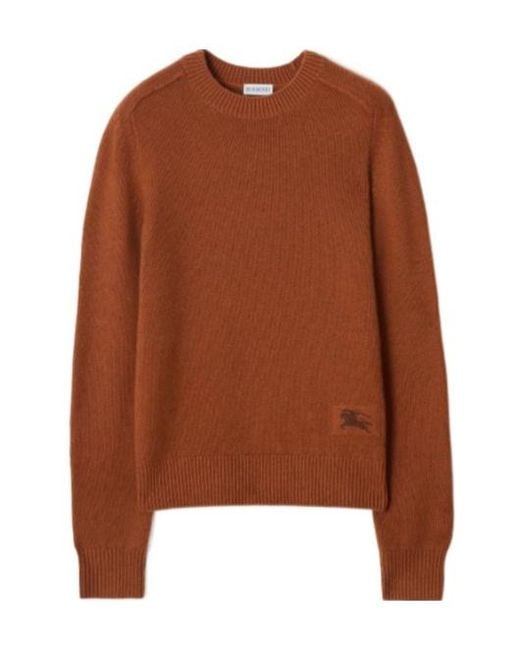 Burberry Brown Ekd Intarsia-Knit Crewneck Jumper