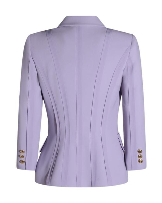 Elisabetta Franchi Purple Double-Breasted Jacket