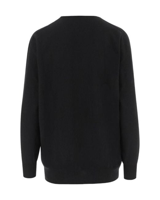 The Row Black V-Neck Long-Sleeved Jumper