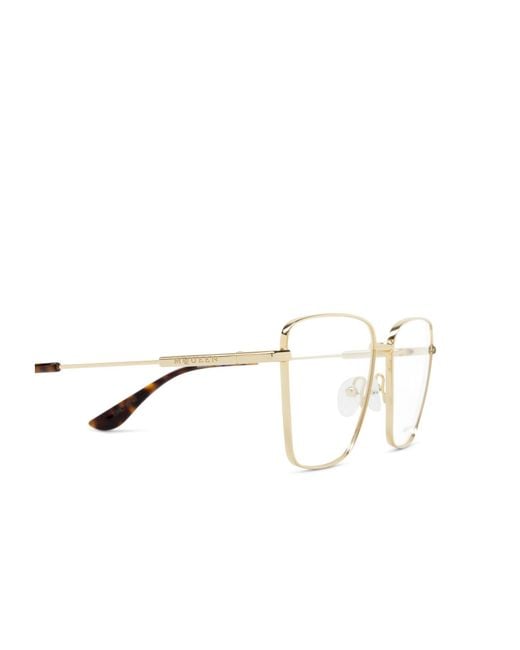 McQueen White Square-Frame Glasses