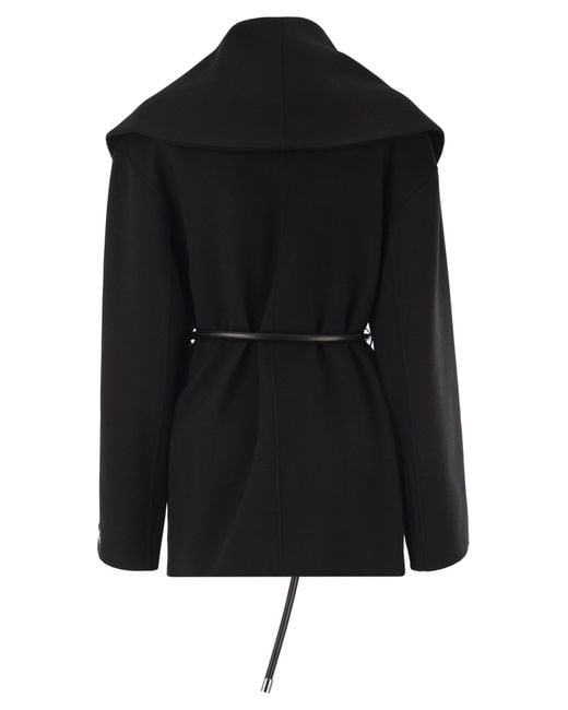 Sportmax Black Spxuguale Wrap Short Coat