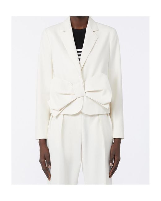 Max Mara White Cotton Twill Cropped Jacket
