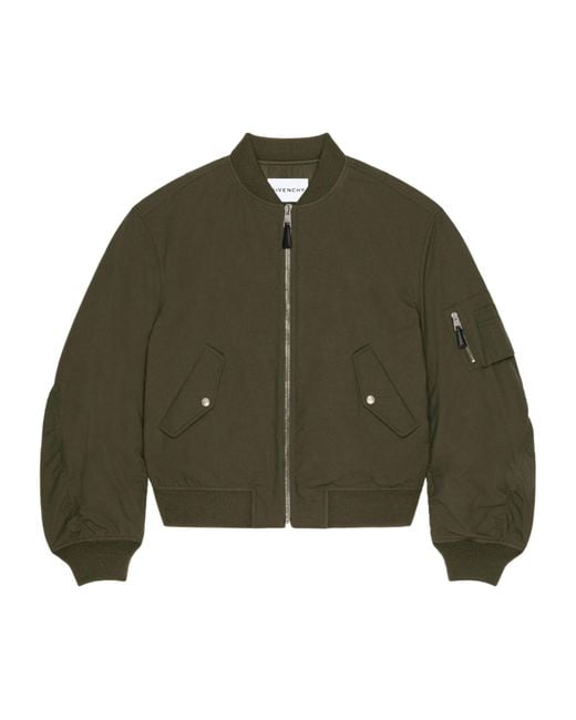 Givenchy Green Couture Seam Zip-Up Bomber Jacket for men