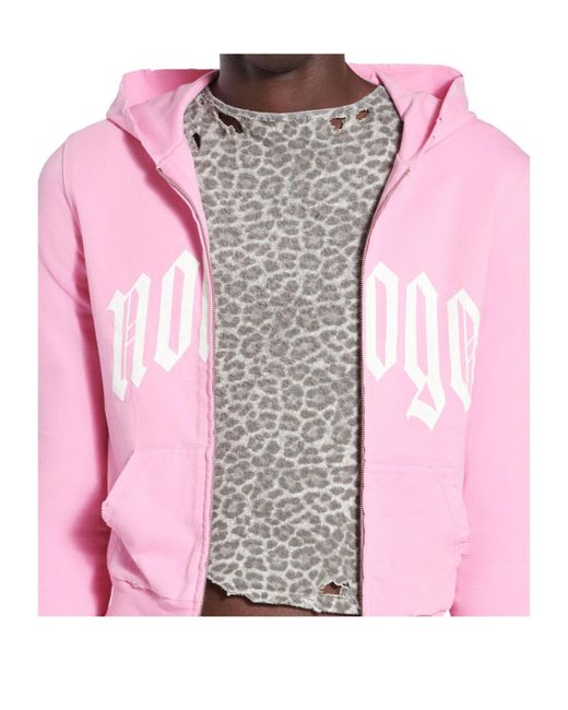 Balenciaga Pink No Logo Zip-Up Hoodie for men