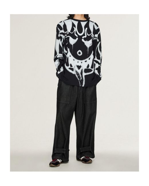 Y-3 Black Chito Graphic Long-Sleeve T-Shirt for men