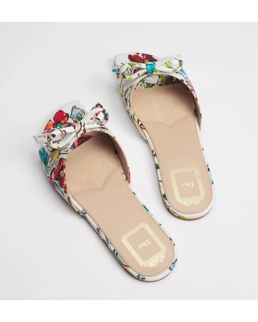 Dior White Iviera Bow Slide