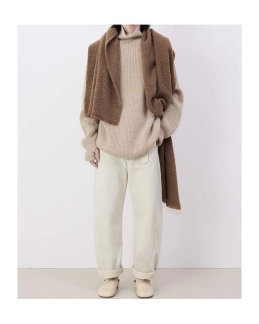 Lemaire Brown Logo-Appliqué Scarf for men