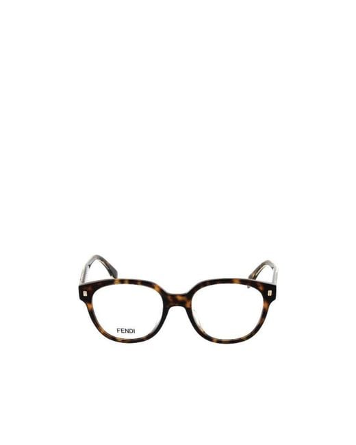 Fendi White Tortoiseshell Effect Flat Mirror
