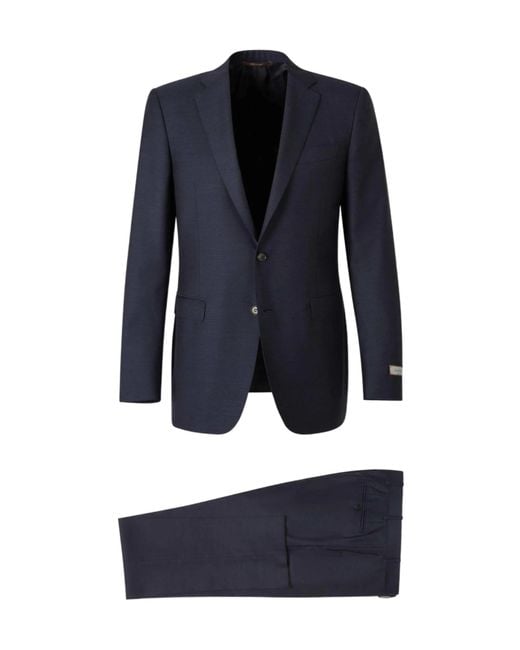 Canali Blue Two Button Wool Suit for men