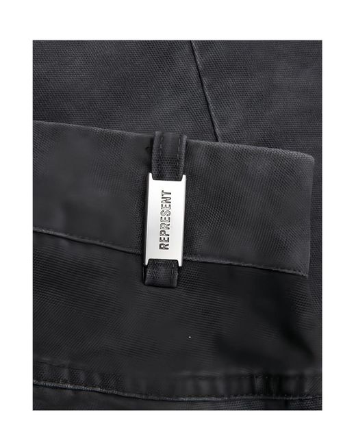Represent Gray Zip-Detailed Washed Trousers for men
