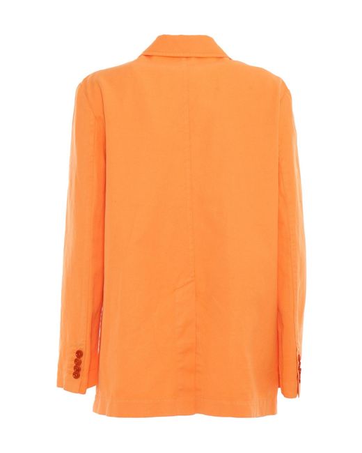 Aspesi Orange Blazer À Boutonnière Croisée