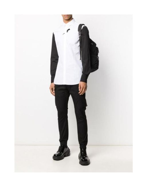 Neil Barrett White Long-Sleeved Lapel Shirt for men