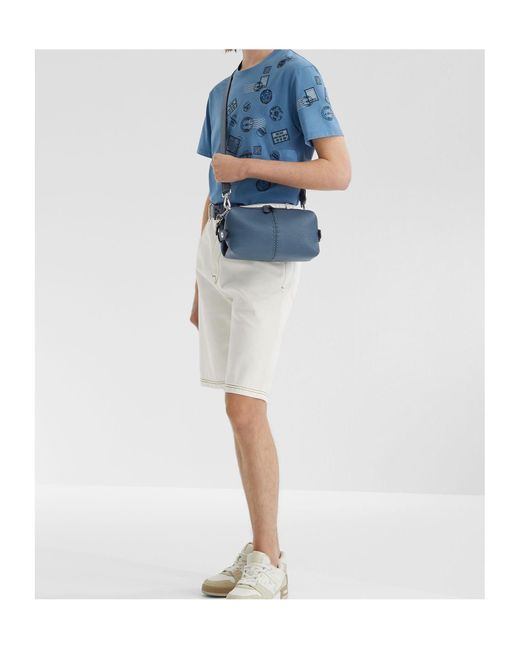 Fendi Blue Selleria Small Shoulder Bag for men