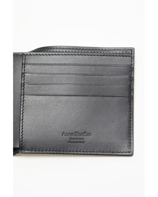 Acne Black Logo Printed Folded Wallet for men