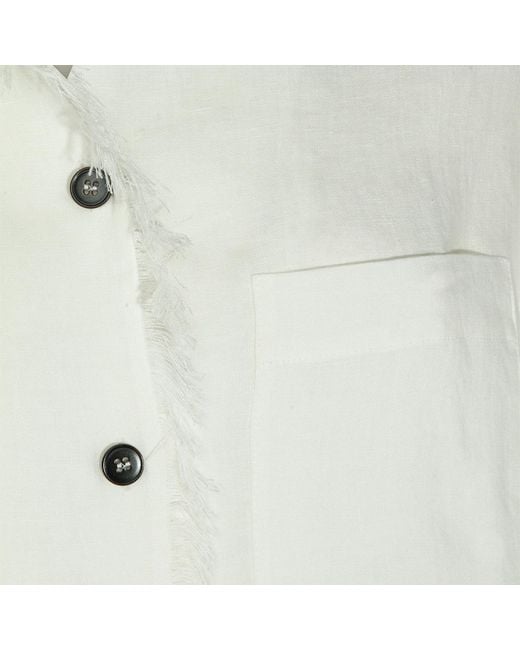Antonelli White Frayed Trim Shirt