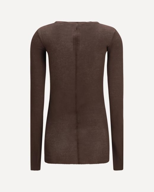 Rick Owens Brown Long Sleeved Knitted T-Shirt