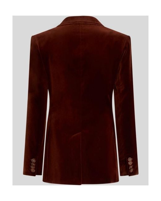 Etro Red Double-Breasted Long-Sleeved Blazer