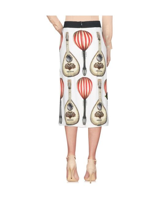 Dolce & Gabbana Red Crepe Midi Skirt