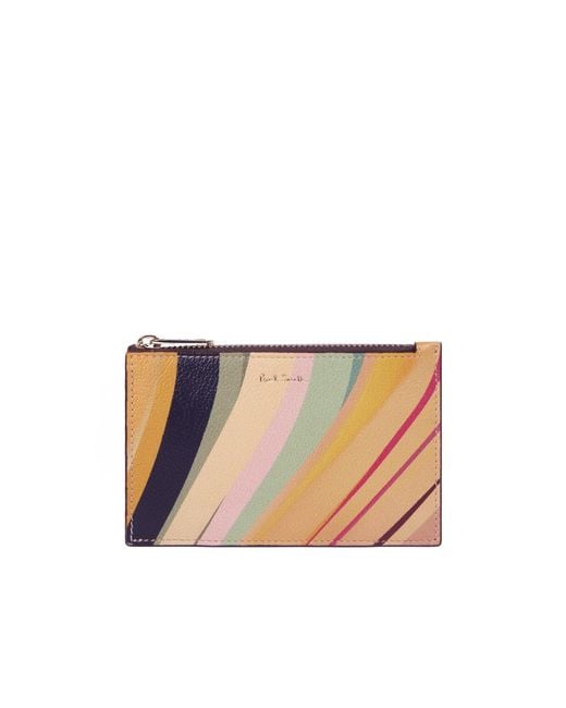 Paul Smith White Dusky Swirl Small Zip-Fastening Purse