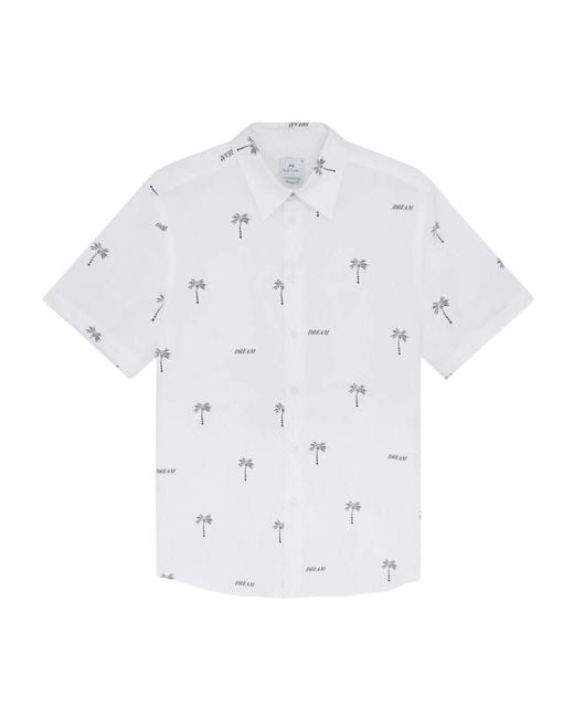 Paul Smith White Dream Palm Tree Shirt for men