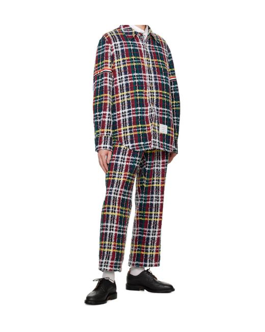 Thom Browne Blue Checked Casual Jacket for men