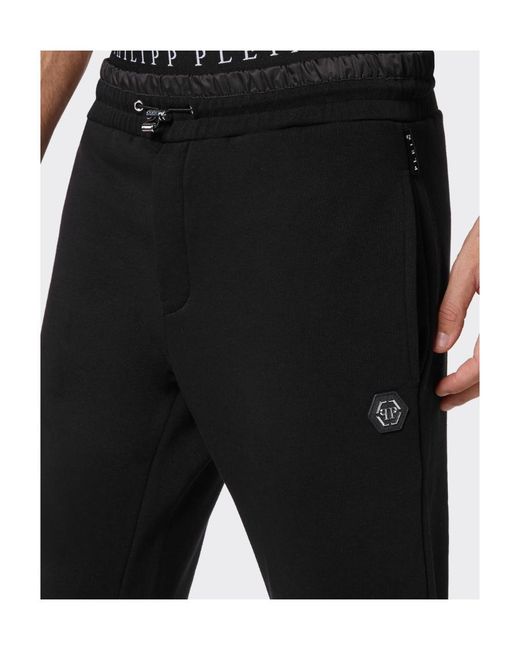 Philipp Plein Black Loose Waist And Foot Sweatpants for men