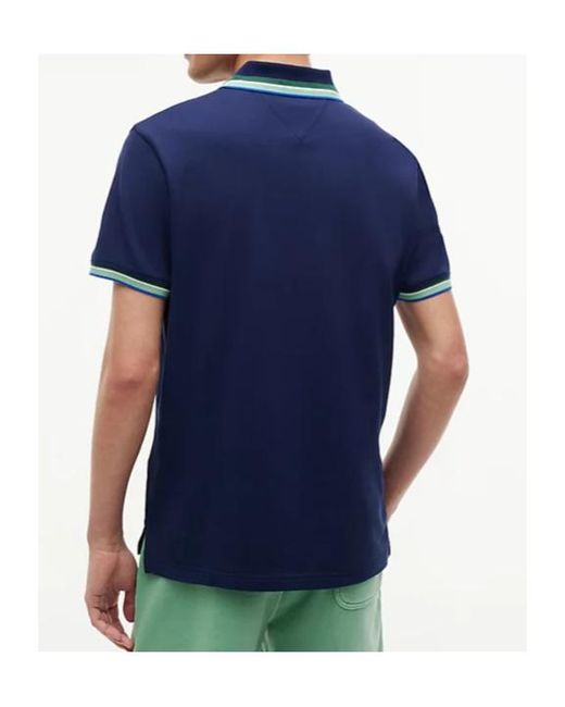 Tommy Hilfiger Blue Regular Fit Tipped Polo Shirt for men