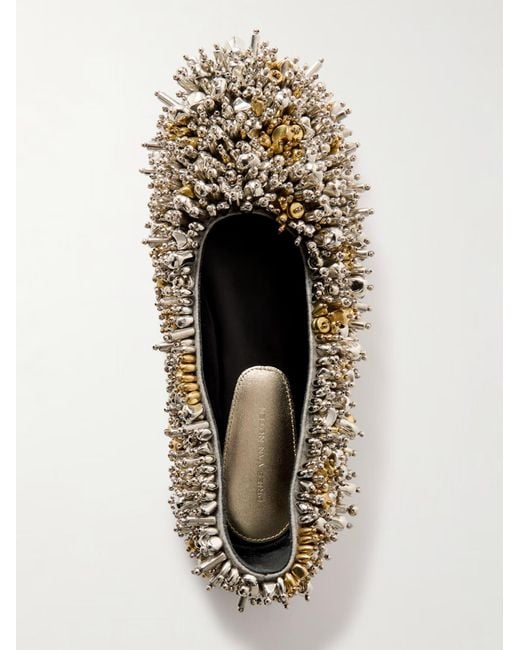 Dries Van Noten Multicolor Square Toe Ballet Flats
