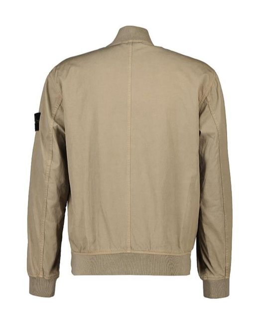 Stone Island Natural Compass-Logo Patch Bomber Jacket for men