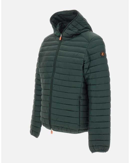 Save The Duck Green Donald Hooded Down Jacket for men