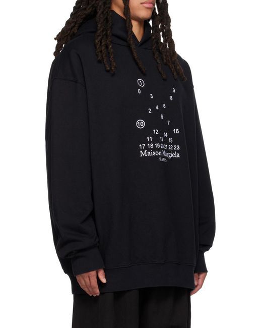 MM6 by Maison Margiela Blue Maison Margiela Logo-Printed Long-Sleeved Hoodie for men